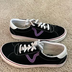 Vans Unisex Sport Black Amaranth Purple Low-Top Shoes!